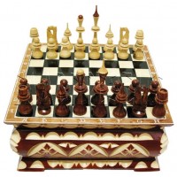 Шахматы резные ЛАРЕЦ №1 (точ) длина 30см